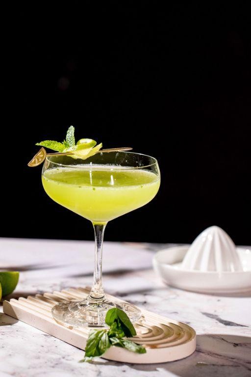 Basil Vodka Martini with Fresh Herbs