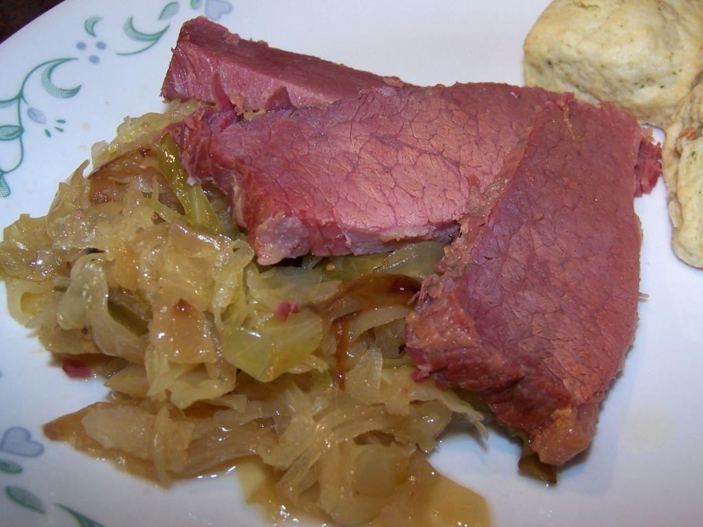 Beef Brisket with Sauerkraut and Onions