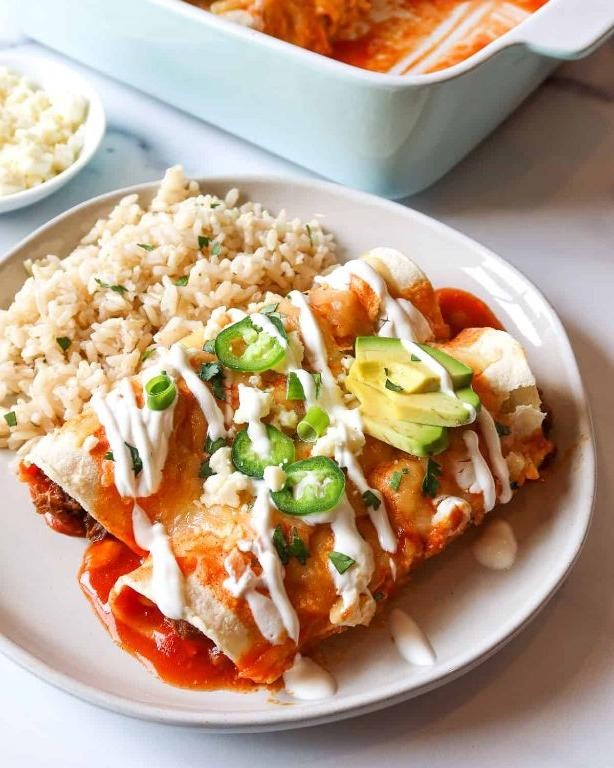 Beef Enchiladas with Cilantro Lime Rice