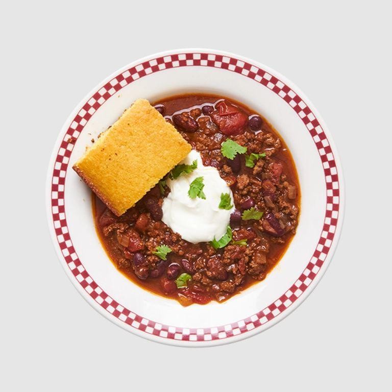 Beef Heart Chili with Beans and Cornbread