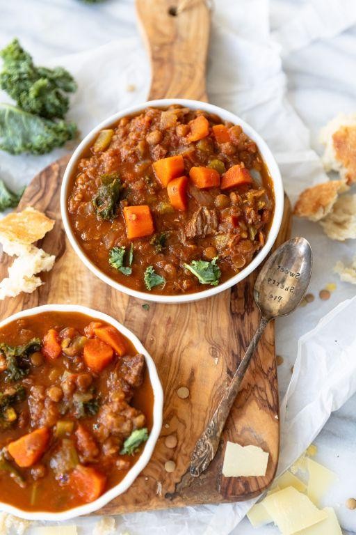 Beef Heart and Lentil Soup