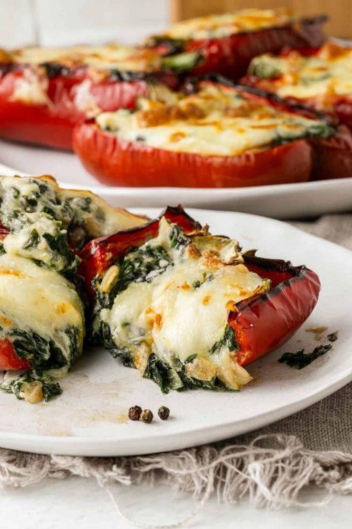 Beef Heart and Spinach Stuffed Peppers
