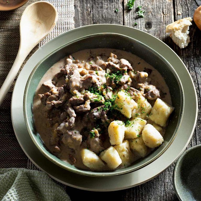 Beef Stroganoff with Gnocchi
