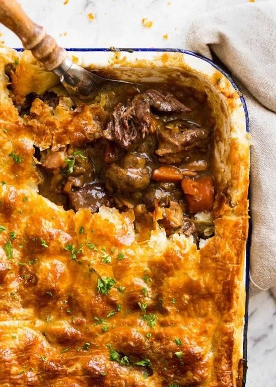 Beef and Mushroom Pot Pie with Flaky Crust