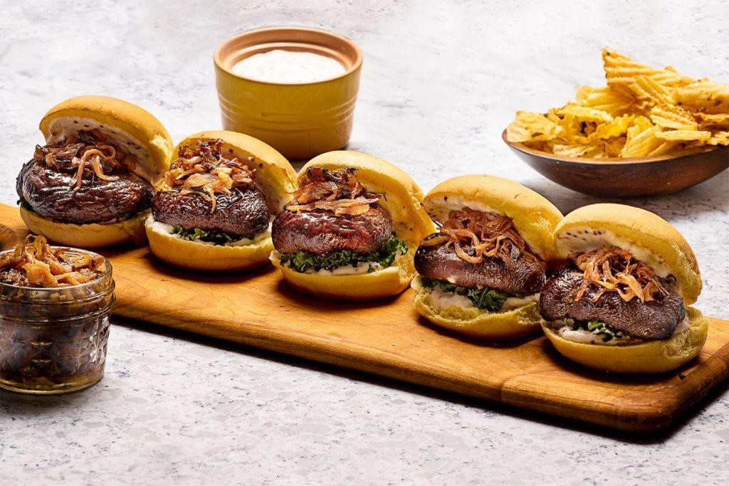 Beef and Mushroom Sliders with Caramelized Onions