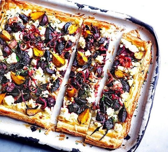 Beet and Feta Tart with Thyme