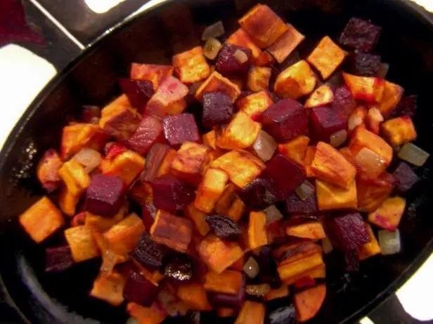 Beet and Sweet Potato Hash