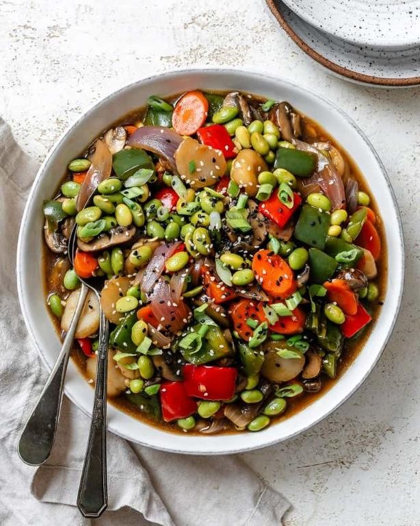 Black Bean and Edamame Stir-Fry