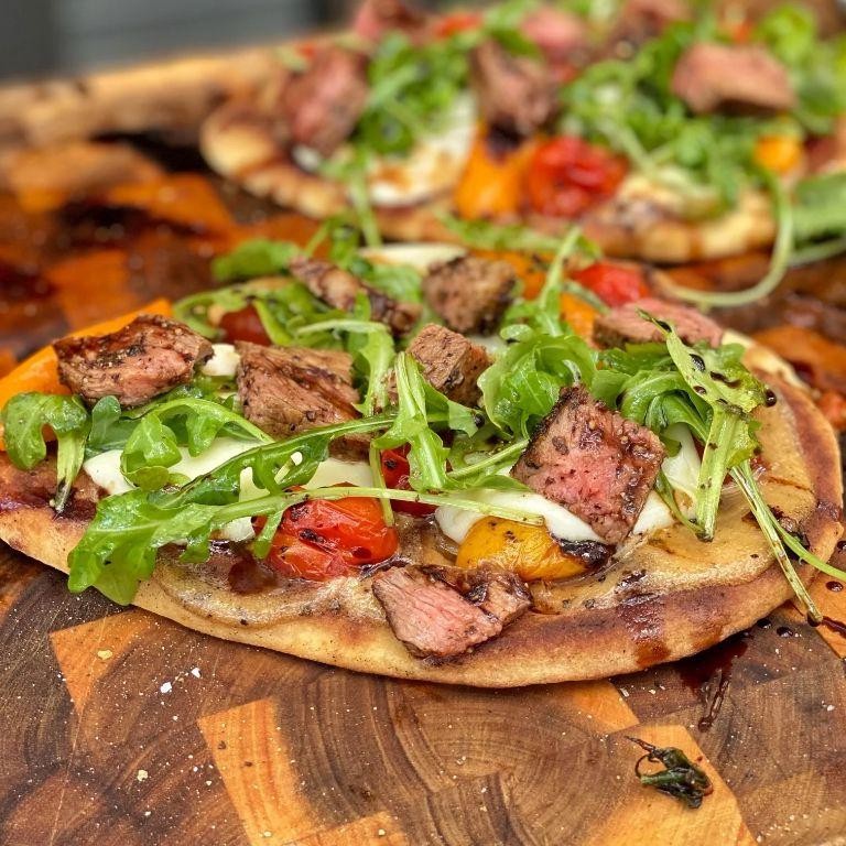 Blackstone Beef and Mushroom Flatbread