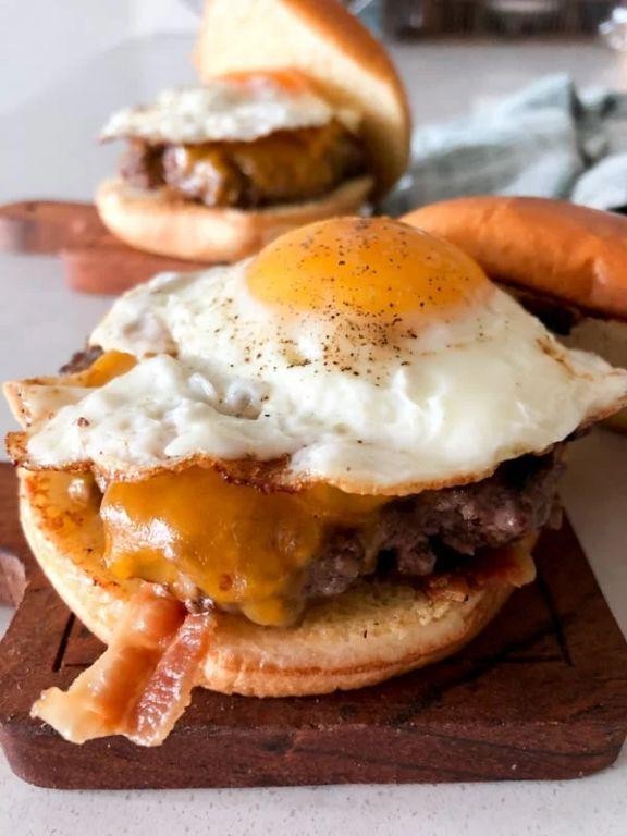 Blackstone Breakfast Burger with Fried Egg