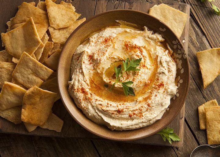 Blistered Wood-Oven Pita with Hummus