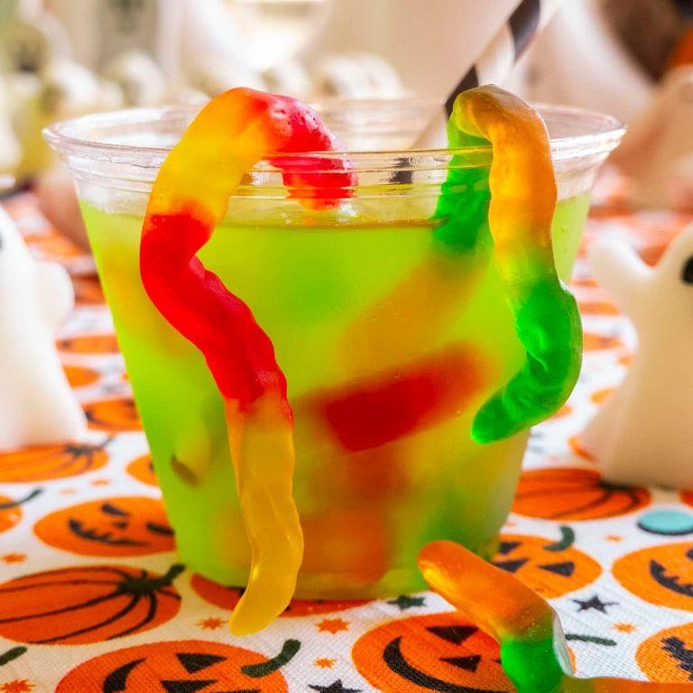 Bloody Punch with Gummy Worms