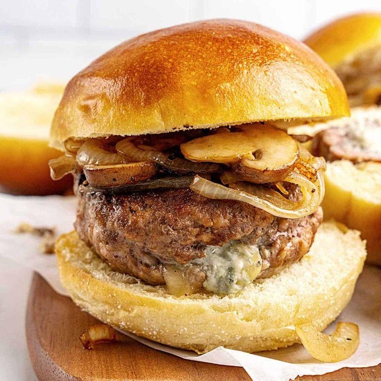 Blue Cheese and Mushroom Stuffed Burger