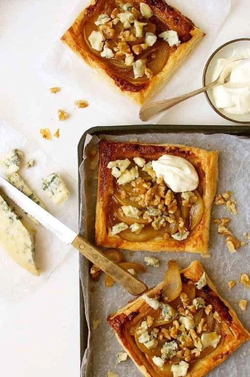Blue Cheese and Pear Upside-Down Cake