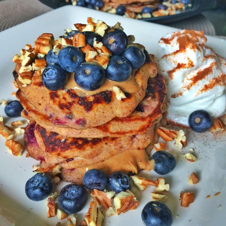 Blueberry Banana Pancakes with Lemon Zest