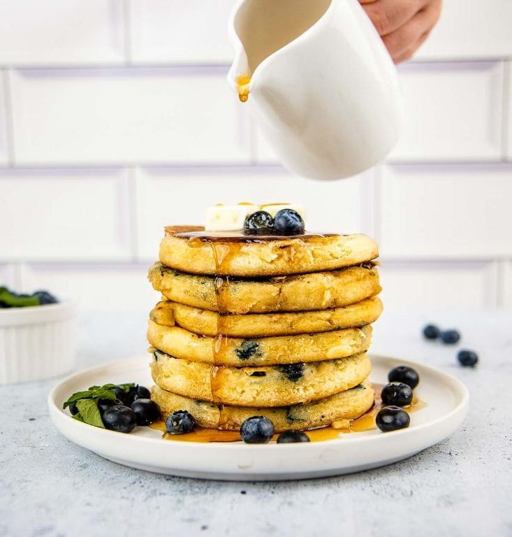 Blueberry Buttermilk Pancakes with Butter