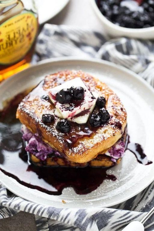 Blueberry Cream Cheese Stuffed French Toast