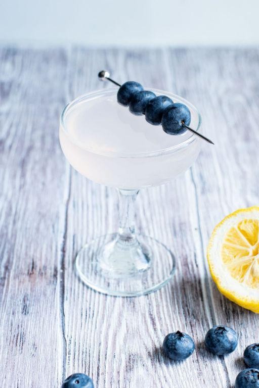 Blueberry Vodka Martini with Fresh Blueberries