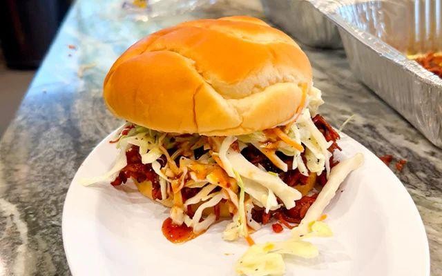 Bologna and Coleslaw Sandwich