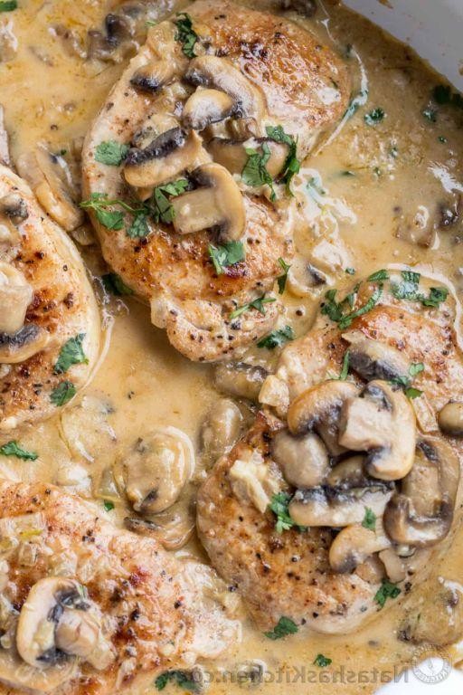 Bone-In Pork Chops with Creamy Mushroom Sauce
