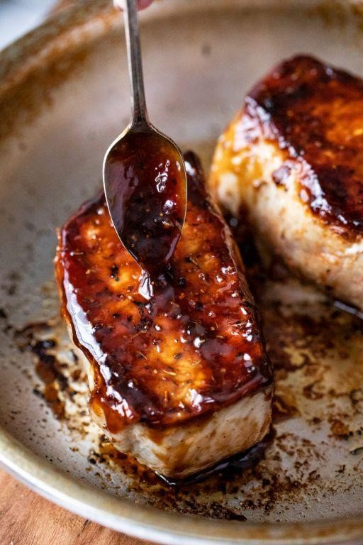 Bourbon Glazed Pork Chops