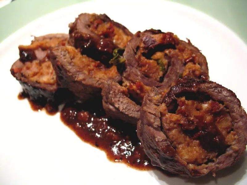 Braciole Stuffed with Sun-Dried Tomatoes and Basil