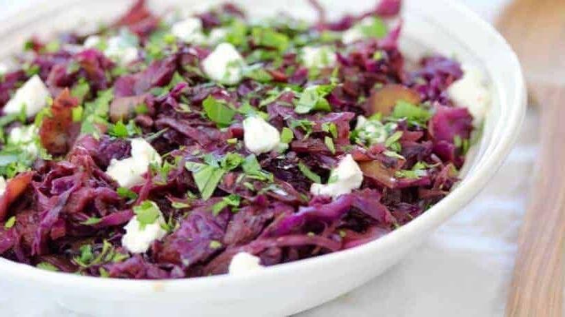 Braised Red Cabbage with Apples and Onions