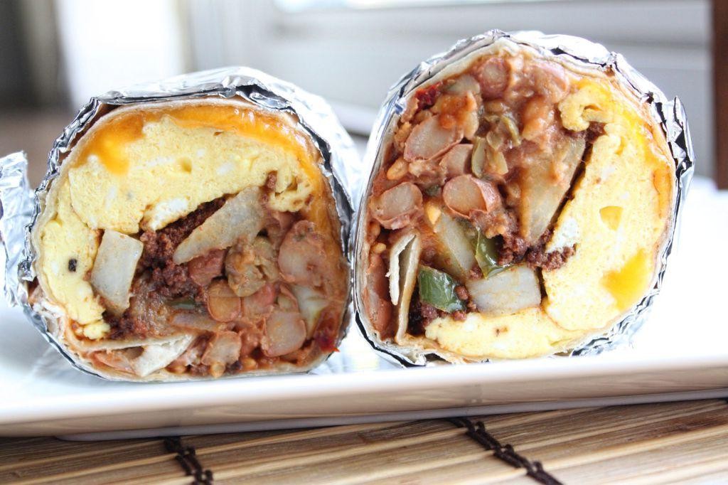 Breakfast Pinto Bean Burrito with Eggs