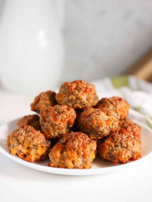 Breakfast Sausage Balls with Maple Glaze