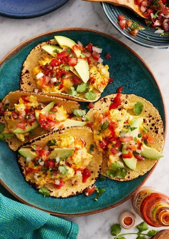 Breakfast Taco Salad with Scrambled Eggs and Salsa