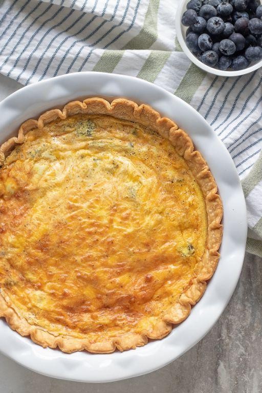 Broccoli Cheddar Chicken Quiche