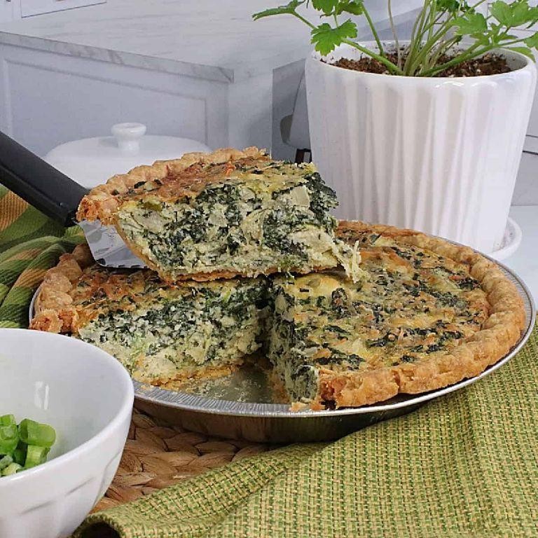 Broccoli and Artichoke Quiche with Parmesan