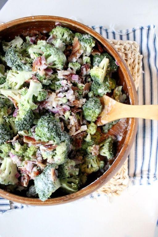 Broccoli and Bacon Salad with Greek Yogurt Dressing