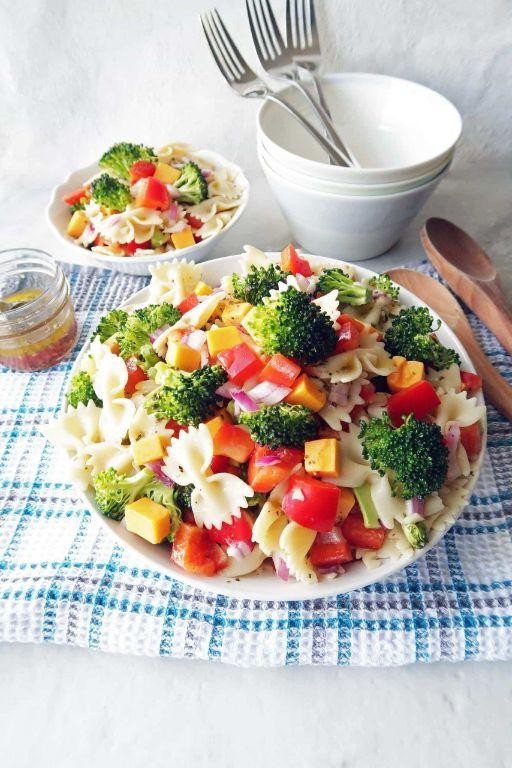 Broccoli and Cheddar Bow Tie Pasta Salad