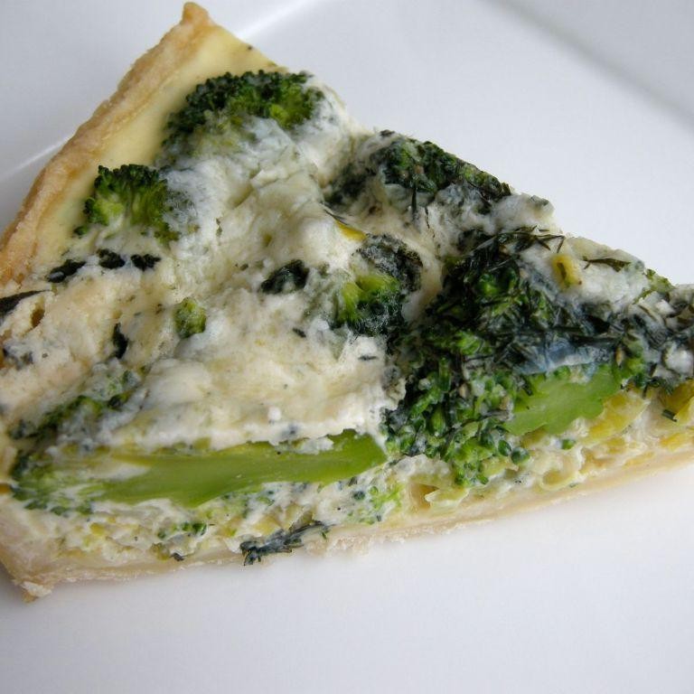 Broccoli and Leek Quiche with Dill