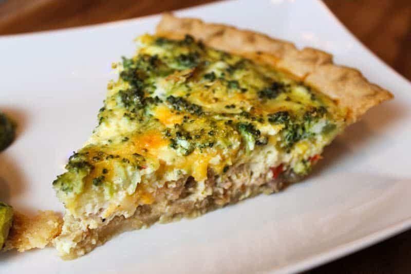 Broccoli and Sausage Quiche with Cheddar