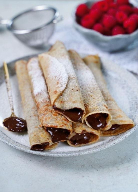 Brown Rice Flour Crepes with Nutella