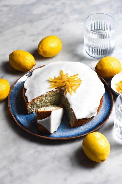 Brown Rice Flour Lemon Poppy Seed Cake