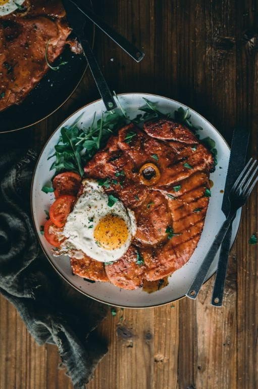 Brown Sugar Mustard Grilled Ham Steak