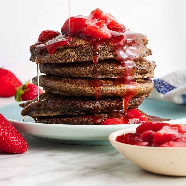 Buckwheat Pancakes with Maple Syrup