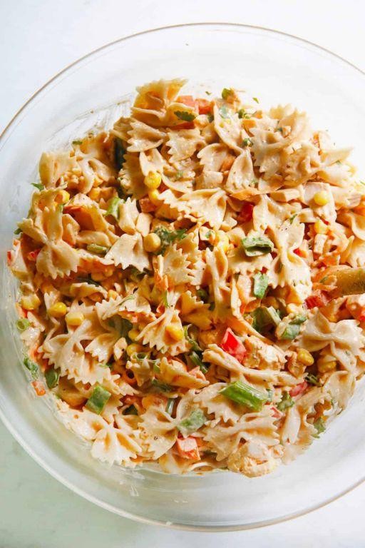 Buffalo Chicken Bow Tie Pasta Salad