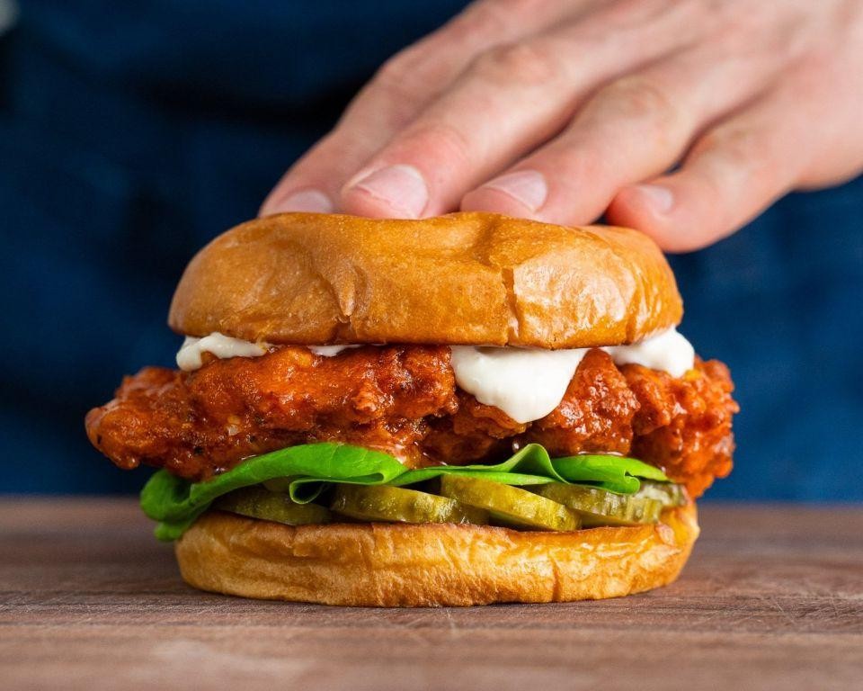 Buffalo Chicken Panini with Blue Cheese Dressing