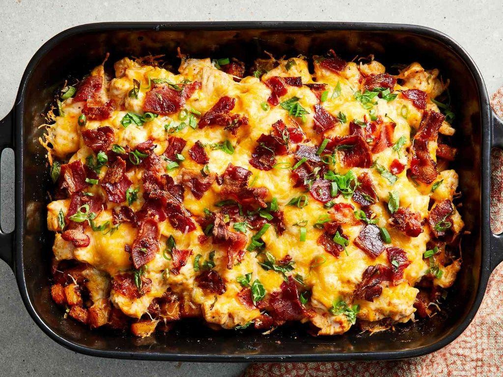 Buffalo Chicken Potato Casserole