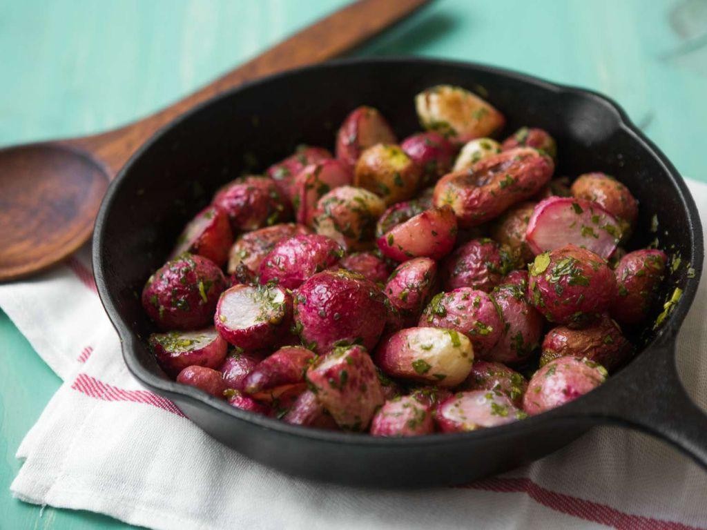 Buttered Red Radish and Herb Sauté