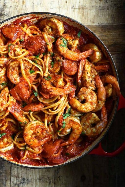 Cajun-Spiced Shrimp and Sausage Spedini