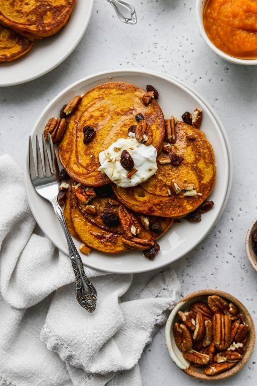 Calabaza Squash Pancakes with Maple Syrup