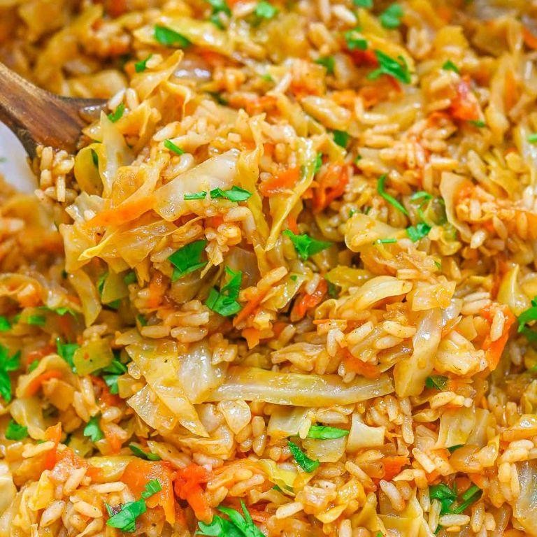 Canned Cabbage and Rice Pilaf