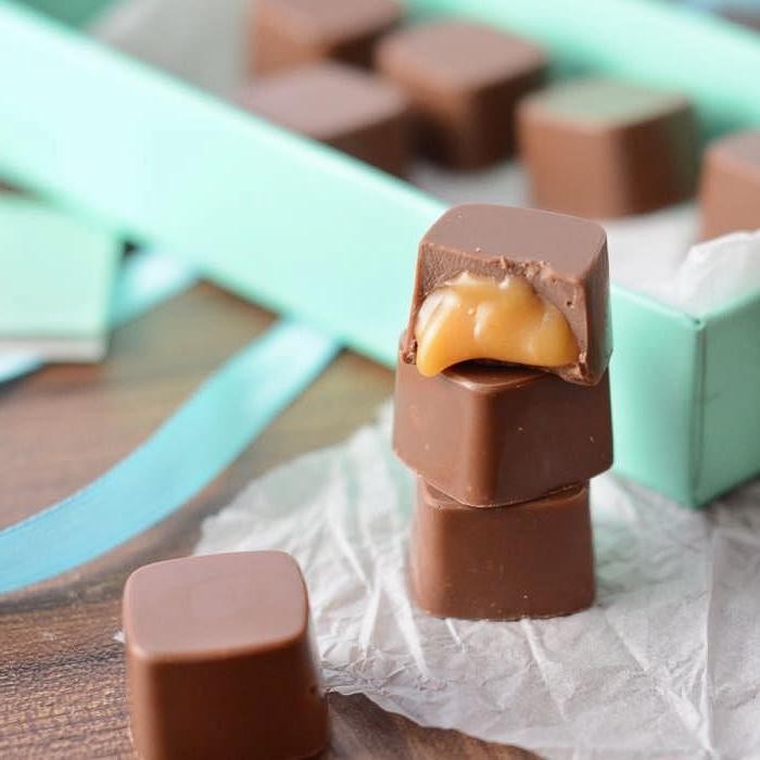 Caramel-Filled Chocolate Candy Mold Confections