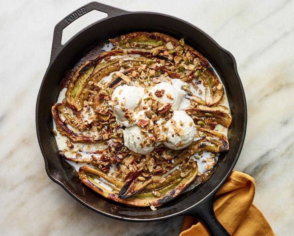 Caramelized Banana Knafeh with Pecans
