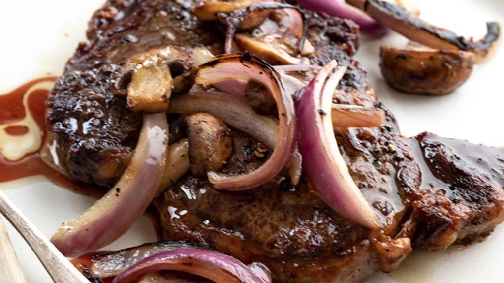 Caramelized Onion and Mushroom Steak